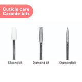 Gelish Mini On The Go Portable Electric Nail File Machine Cuticle Care Carbide Bits