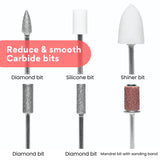 Gelish Mini On The Go Portable Electric Nail File Machine Reduce and Smooth Carbide Bits