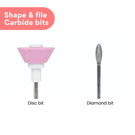 Gelish Mini On The Go Portable Electric Nail File Machine Shape and File Carbide Bits