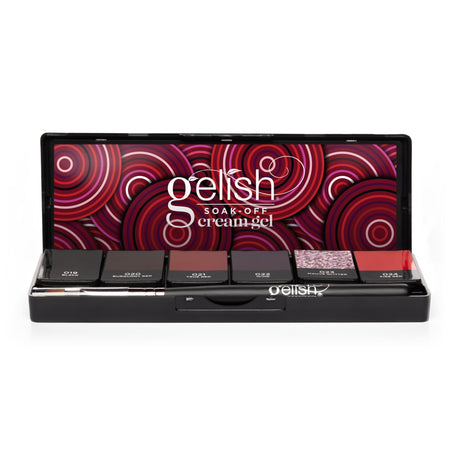 Gelish Nail Art Cream Gel (6pcs) Kit - Getting Reddy Front View