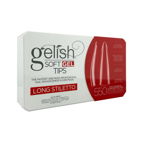 Gelish Soft Gel Tips (550pcs) - Long Stiletto Box Front View