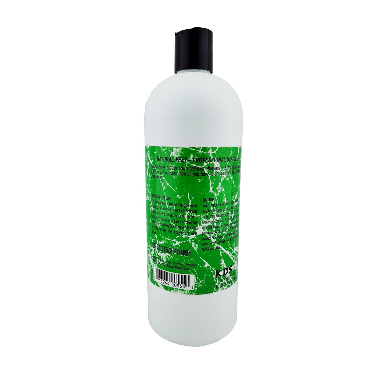 KDS Natural Feet Foot Callus Eliminator - Mint 946ml 32oz Bottle Back View