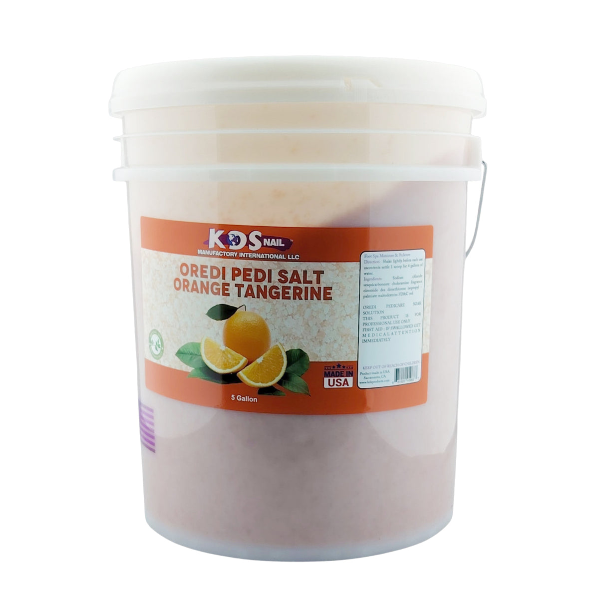 KDS Oredi Pedicure Salt (5 gallon) Bucket - Orange Tangerine