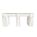 Keo Lunar Silver Double Manicure Nail Table Front View