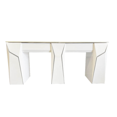 Keo Lunar Silver Double Manicure Nail Table Front View
