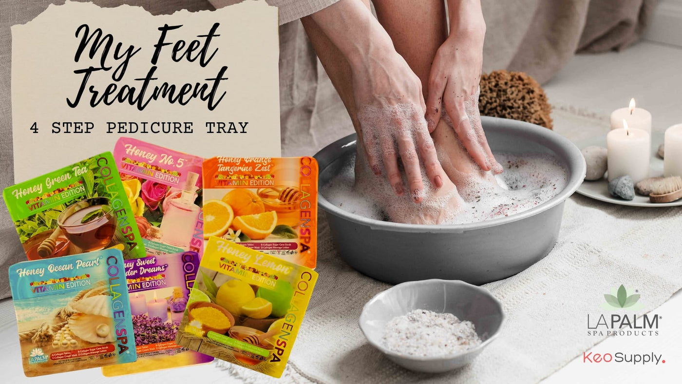 La Palm 4 Step Pedicure Tray Banner at Keo Supply