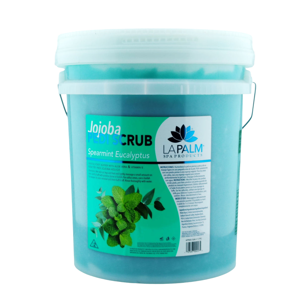 La Palm Jojoba Pedi Scrub (5 gallon) Bucket - Spearmint Eucalyptus