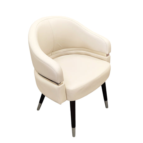 Lexor Stationary Customer Chair 2.6 - Ivory Side View
