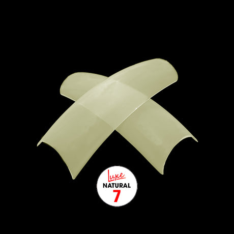 Luxe Natural Curve Acrylic False Nail Tips Size 7
