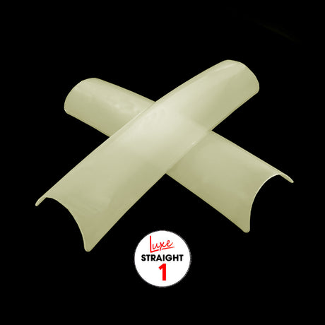 Luxe Natural Straight Acrylic False Nail Tips Size 0