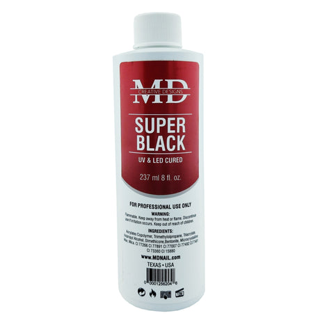 MD Nail Super Black Gel Polish Refill Bottle 8oz