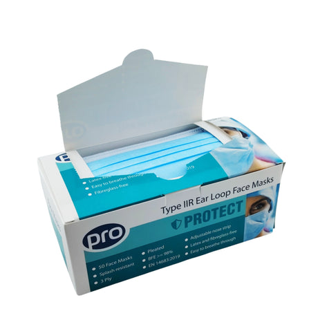 Medical Grade Type IIR 3 Ply Surgical Face Mask Front Pack Opened View