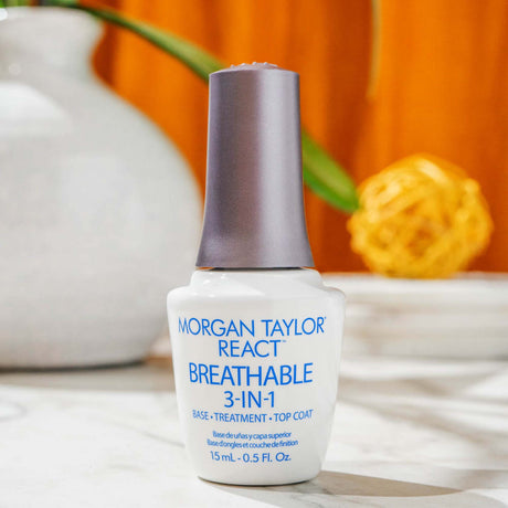 Morgan Taylor React Breathable 3 in 1 Base, Treatment & Top Coat 15ml Life Photo Halal Certified Product