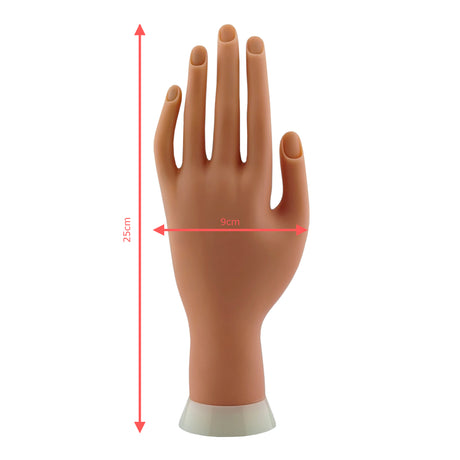 Nail Tech Training Soft Practice Hand With Dimensions View