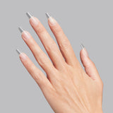 OPI GELevate Soft Gel Tips - Medium Coffin Clear Tip Demo On Finger Nail View