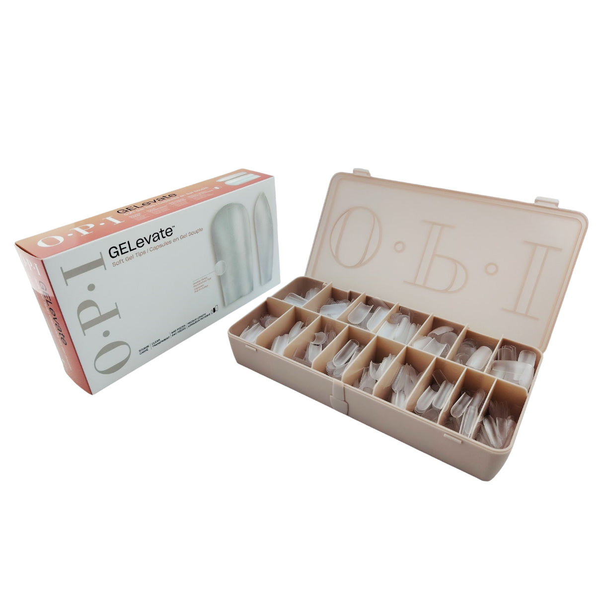 OPI GELevate Soft Gel Tips - Medium Square 640pcs Box Content View