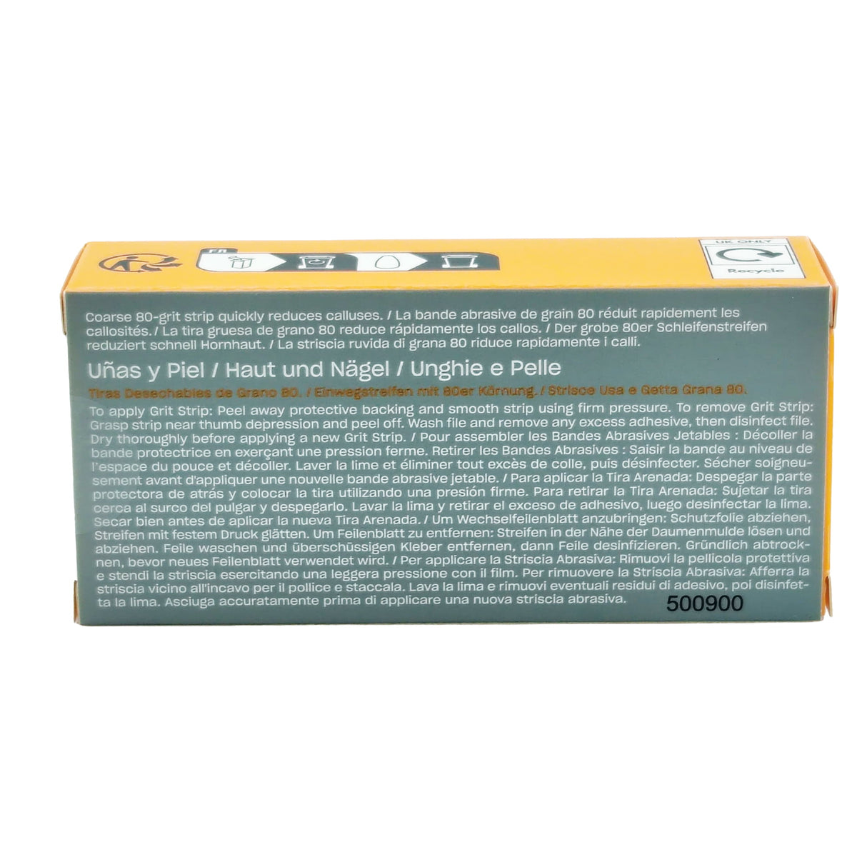 OPI Nature Strong Nails & Skin - Disposable 80 Grit Strips Pack Box Back View