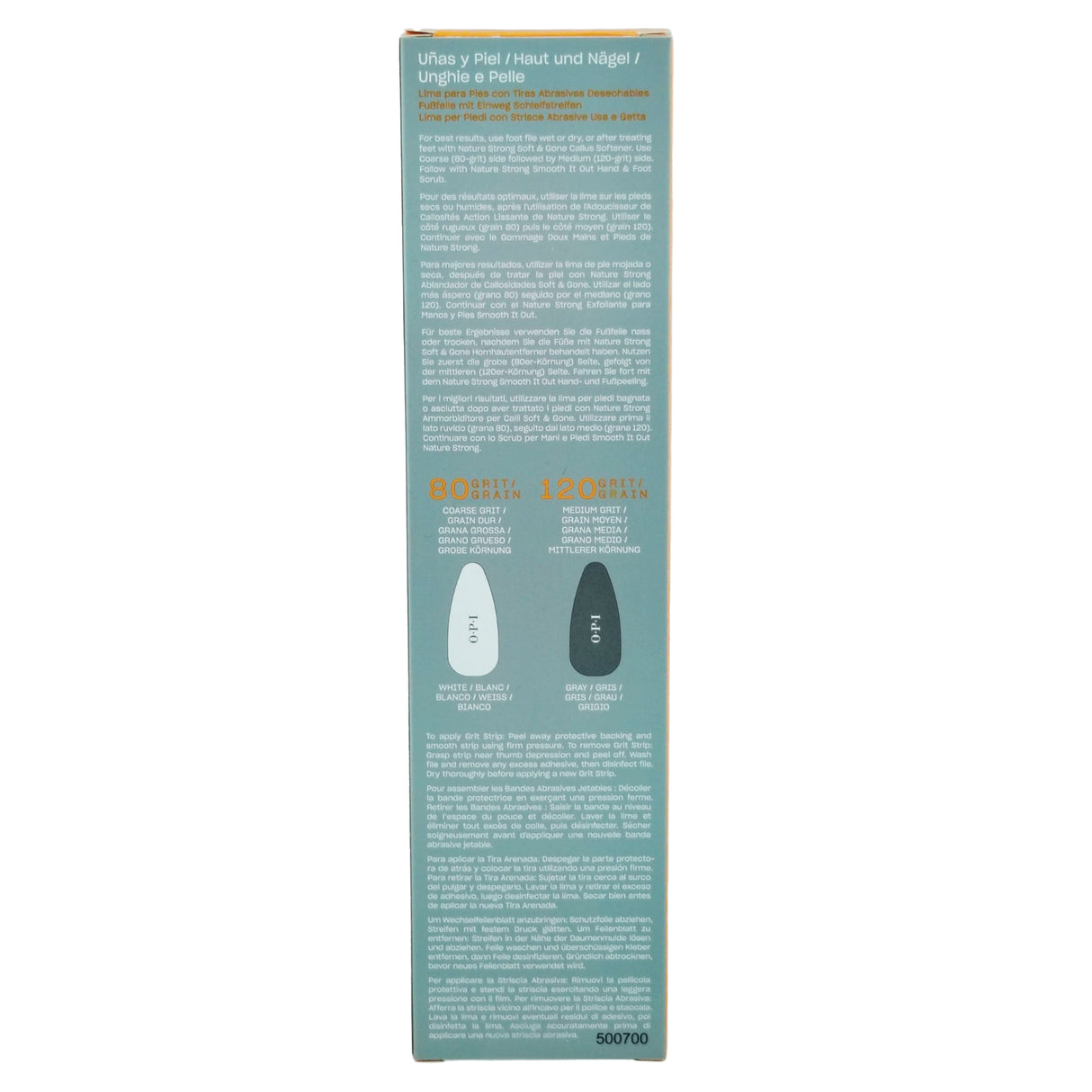 OPI Nature Strong Nails & Skin - Foot File With Disposable Grit Strips Set Box Back View