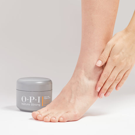 OPI Nature Strong Nails & Skin - Hand & Foot Scrub 250ml Product Application On Feet View