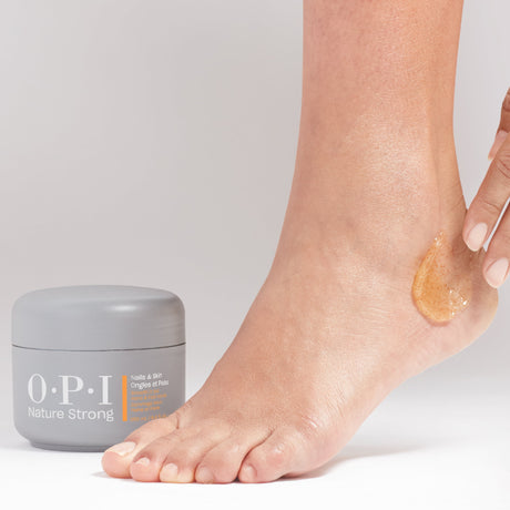 OPI Nature Strong Nails & Skin - Hand & Foot Scrub 250ml Product Application On The Heel View