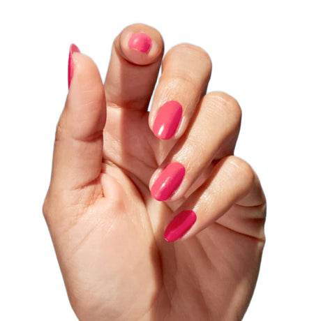 OPI Nature Strong Polish Big Bloom Energy Light Pastel Pink Colour On Finger Nails