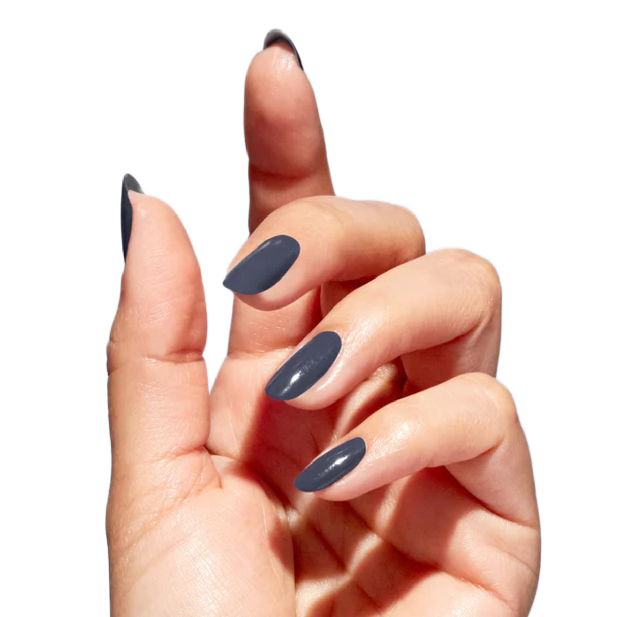 OPI Nature Strong Polish Force of Nailture Medium Solid Pale Grey Colour On Finger Nails 