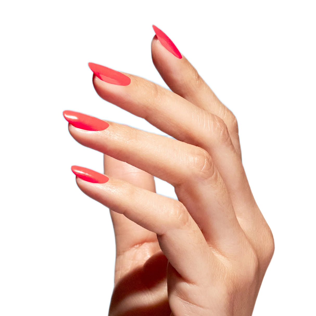 OPI Nature Strong Polish Once and Floral Pastel Orange Based Coral Colour On Finger Nails 