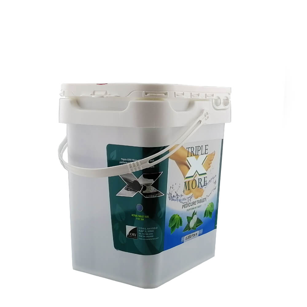 Triple X More Pedicure Solution Tablets (8,000pcs) Bucket - Mint Left Side View