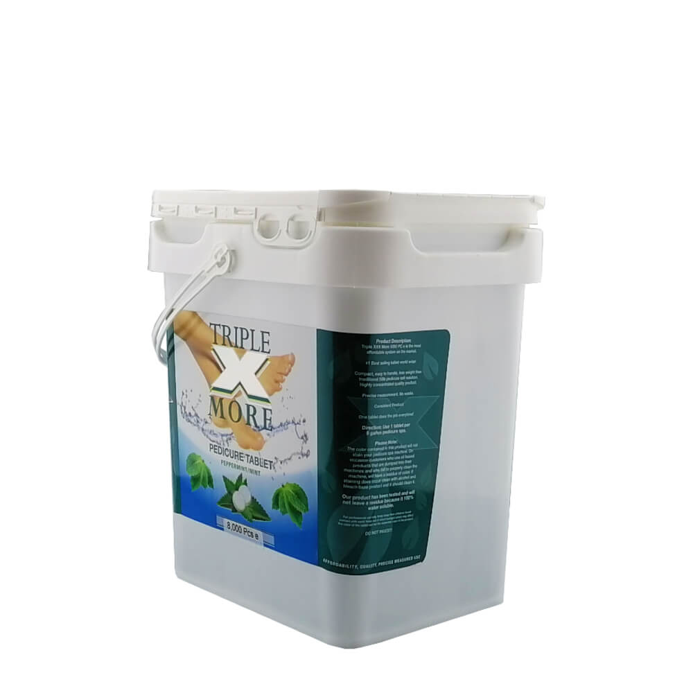 Triple X More Pedicure Solution Tablets (8,000pcs) Bucket - Mint Right Side View