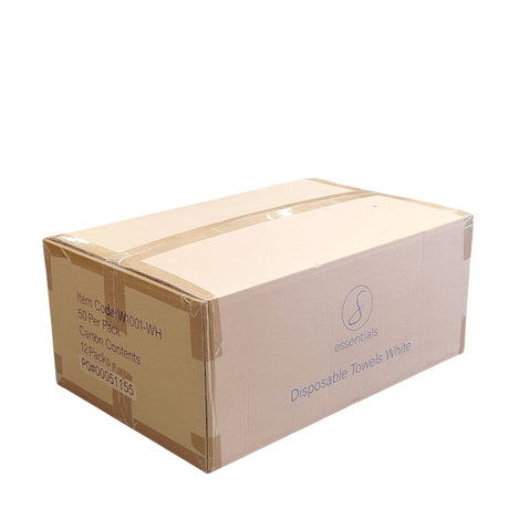 White Disposable Salon Towels 40x80cm - Biodegradable Viscose Towels Box Of 12 Packs